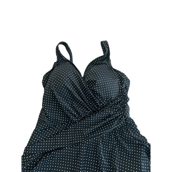 Miraclesuit Pin Point Marais Tummy Control V-Neck One Piece Swimsuit 16D - Picture 2 of 7